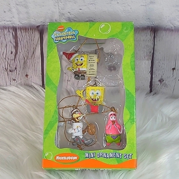Vintage 2003 Y2K SpongeBob SquarePants Kurt S. Adler Mini Ornament Set of Four - Picture 11 of 11